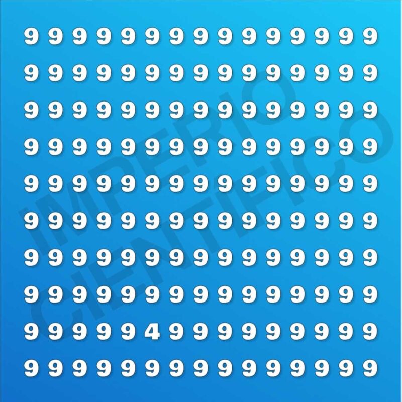 Acertijo: encuentra el número entre los números 9 en 10 segundos